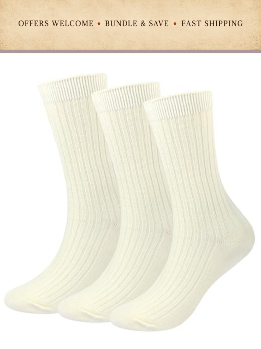 Soft Cozy Wool Blend Crew Dress Socks Casual Knit Fall Work Boot Socks Size 6-10